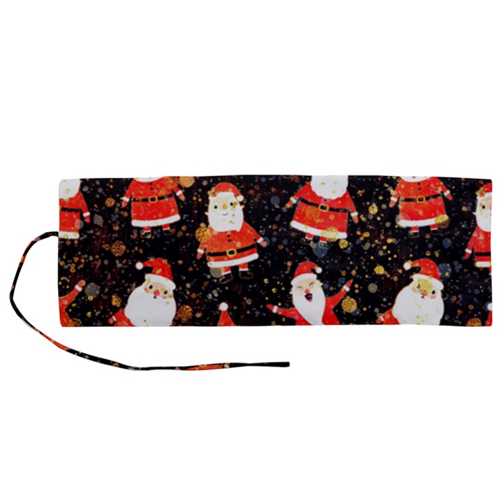 Santa Claus & Glitter, Adoxali, Christmas, Claus, December Roll Up Canvas Pencil Holder (M)