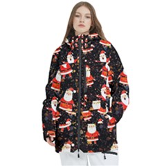 Santa Claus & Glitter, Adoxali, Christmas, Claus, December Women s Multi Pockets Zip Ski And Snowboard Waterproof Breathable Jacket by kyorashop23