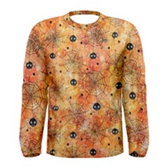 Spooky Spider Pattern, Adoxali, Halloween Men s Long Sleeve T-shirt