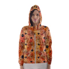 Spooky Spider Pattern, Adoxali, Halloween Women s Hooded Windbreaker