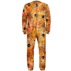 Spooky Spider Pattern, Adoxali, Halloween Onepiece Jumpsuit (men)