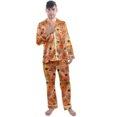 Spooky Spider Pattern, Adoxali, Halloween Men s Long Sleeve Satin Pajamas Set by kyorashop23