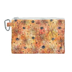 Spooky Spider Pattern, Adoxali, Halloween Canvas Cosmetic Bag (large) by kyorashop23