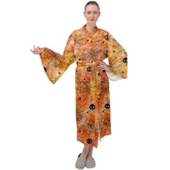 Spooky Spider Pattern, Adoxali, Halloween Maxi Velvet Kimono by kyorashop23