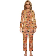 Spooky Spider Pattern, Adoxali, Halloween Womens  Long Sleeve Lightweight Pajamas Set by kyorashop23