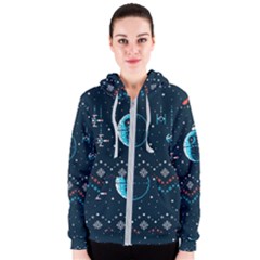 Star Wars Xmas, Star Wars, Christmas, Ugly Sweater Women s Zipper Hoodie