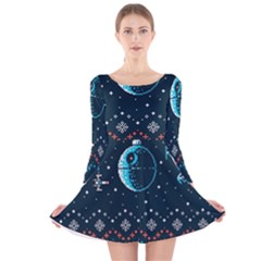 Star Wars Xmas, Star Wars, Christmas, Ugly Sweater Long Sleeve Velvet Skater Dress