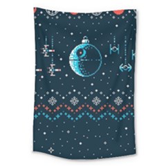 Star Wars Xmas, Star Wars, Christmas, Ugly Sweater Large Tapestry