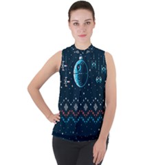 Star Wars Xmas, Star Wars, Christmas, Ugly Sweater Mock Neck Chiffon Sleeveless Top by kyorashop23