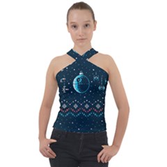 Star Wars Xmas, Star Wars, Christmas, Ugly Sweater Cross Neck Velour Top