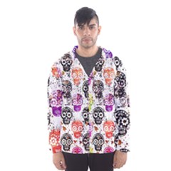 Sugar Skulls - Floral Men s Hooded Windbreaker