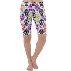 Sugar Skulls - Floral Cropped Leggings  by kyorashop23