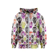 Sugar Skulls - Floral Kids  Zipper Hoodie