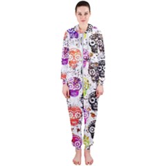 Sugar Skulls - Floral Hooded Jumpsuit (ladies)