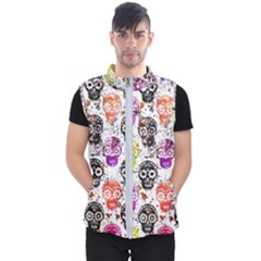 Sugar Skulls - Floral Men s Puffer Vest