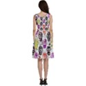 Sugar Skulls - Floral Sleeveless V-Neck Skater Dress with Pockets View4