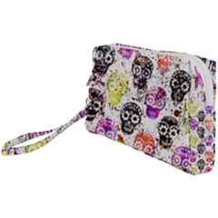 Sugar Skulls - Floral Wristlet Pouch Bag (small) by kyorashop23