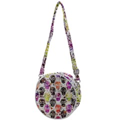 Sugar Skulls - Floral Crossbody Circle Bag by kyorashop23