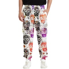 Sugar Skulls - Floral Men s Elastic Waist Pants by kyorashop23