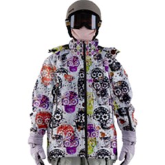 Sugar Skulls - Floral Women s Zip Ski And Snowboard Waterproof Breathable Jacket by kyorashop23