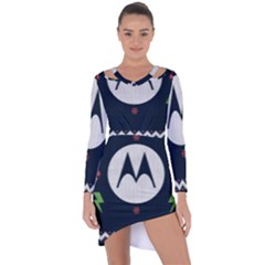 Ugly Sweater Moto, Motorola, Asymmetric Cut-out Shift Dress by kyorashop23