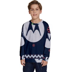 Ugly Sweater Moto, Motorola, Kids  Crewneck Sweatshirt