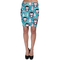 Blue Penguin Pattern, Adoxali, Christmas, Cute Bodycon Skirt by kyorashop23