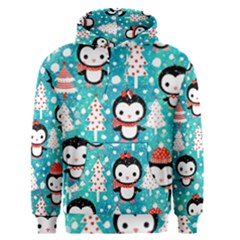 Blue Penguin Pattern, Adoxali, Christmas, Cute Men s Core Hoodie