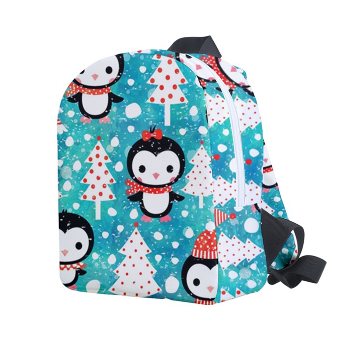 Blue Penguin Pattern, Adoxali, Christmas, Cute Kids  Age 2-4 Lightweight Preschool Backpack