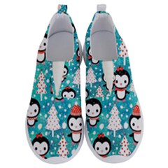 Blue Penguin Pattern, Adoxali, Christmas, Cute No Lace Lightweight Shoes