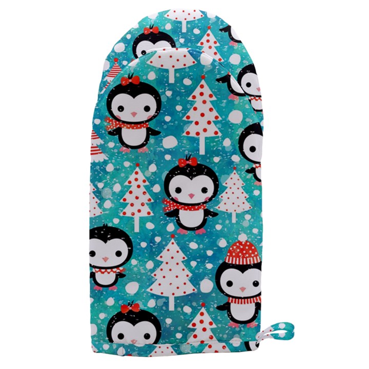 Blue Penguin Pattern, Adoxali, Christmas, Cute Microwave Oven Glove