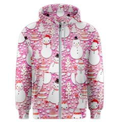 Cute Snowmen With Hats, Adoxali, Christmas Men s Zipper Hoodie