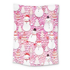 Cute Snowmen With Hats, Adoxali, Christmas Medium Tapestry