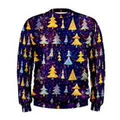 Gold And Blue Trees, Adoxali, Christmas Men s Sweatshirt