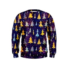 Gold And Blue Trees, Adoxali, Christmas Kids  Sweatshirt