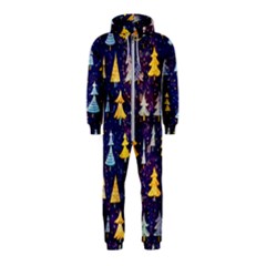 Gold And Blue Trees, Adoxali, Christmas Hooded Jumpsuit (kids)