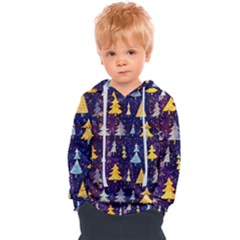 Gold And Blue Trees, Adoxali, Christmas Kids  Overhead Hoodie