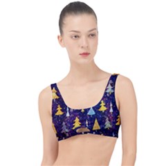 Gold And Blue Trees, Adoxali, Christmas The Little Details Bikini Top