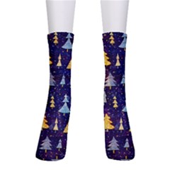 Gold And Blue Trees, Adoxali, Christmas Crew Socks