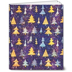 Gold And Blue Trees, Adoxali, Christmas 8  X 10  Softcover Notebook by kyorashop23