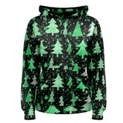 Green Christmas Trees, Adoxali, Scandinavian Women s Pullover Hoodie