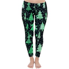 Green Christmas Trees, Adoxali, Scandinavian Classic Winter Leggings