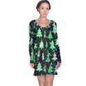 Green Christmas Trees, Adoxali, Scandinavian Long Sleeve Nightdress View1