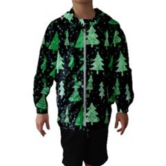 Green Christmas Trees, Adoxali, Scandinavian Kids  Hooded Windbreaker