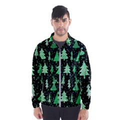 Green Christmas Trees, Adoxali, Scandinavian Men s Windbreaker