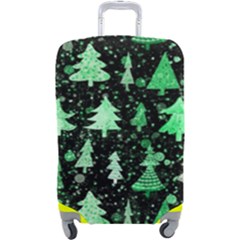 Green Christmas Trees, Adoxali, Scandinavian Luggage Cover (large) by kyorashop23