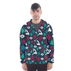 Holiday Season Pattern Men s Hooded Windbreaker