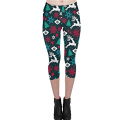 Holiday Season Pattern Capri Leggings  by kyorashop23