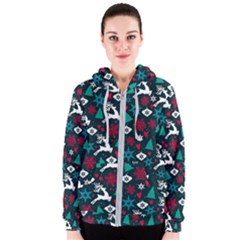 Holiday Season Pattern Women s Zipper Hoodie