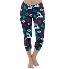 Holiday Season Pattern Capri Winter Leggings 